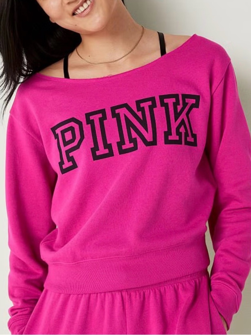 Victoria Secret Pink Everyday Lounge Crop Crew Sweater Jacket
Top Fuchsia L